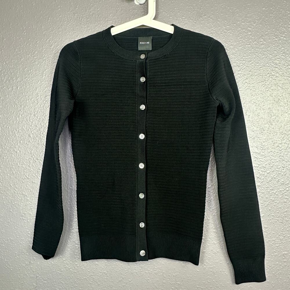 ROLO & ALE Melly black bandage cardigan knit SIze XXS